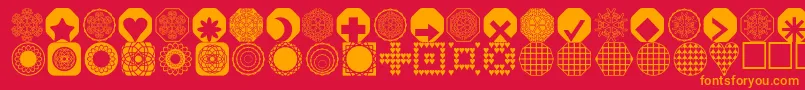 fontsnthings250 Font – Orange Fonts on Red Background