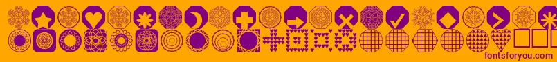 fontsnthings250 Font – Purple Fonts on Orange Background