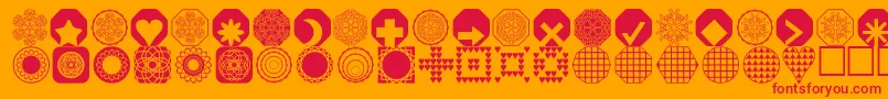 Czcionka fontsnthings250 – czerwone czcionki na pomarańczowym tle