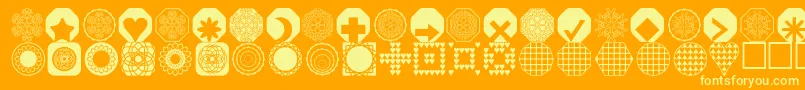 Шрифт fontsnthings250 – жёлтые шрифты на оранжевом фоне