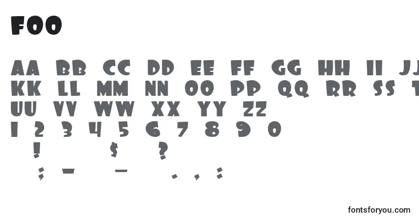 Schriftart Foo (127003) – Alphabet, Zahlen, spezielle Symbole