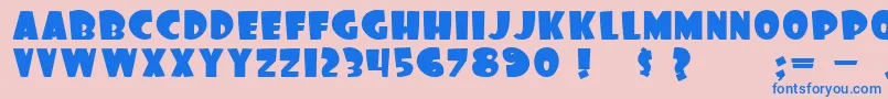 foo Font – Blue Fonts on Pink Background