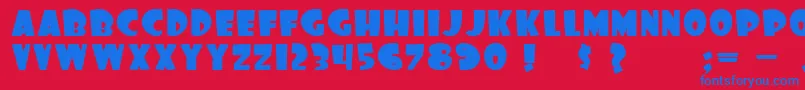 foo Font – Blue Fonts on Red Background