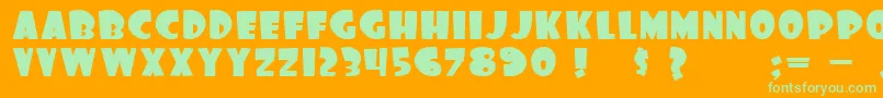 foo Font – Green Fonts on Orange Background