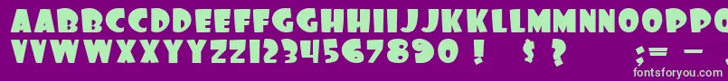 foo Font – Green Fonts on Purple Background