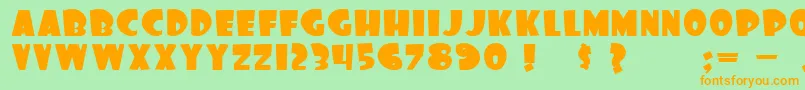 foo Font – Orange Fonts on Green Background