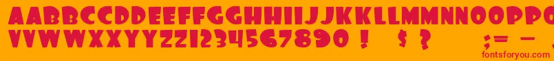 foo Font – Red Fonts on Orange Background