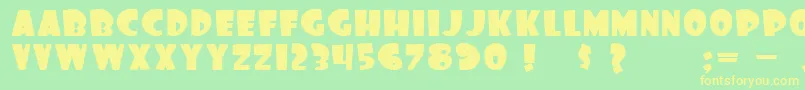 フォントfoo – 黄色の文字が緑の背景にあります