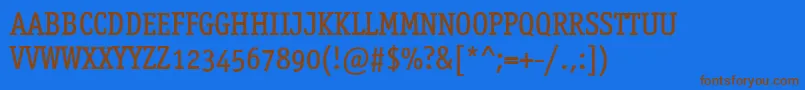 FoodSecret regular Font – Brown Fonts on Blue Background