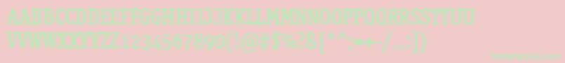 Police FoodSecret regular – polices vertes sur fond rose