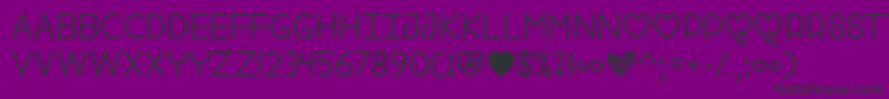 Fool For Love  -Schriftart – Schwarze Schriften auf violettem Hintergrund