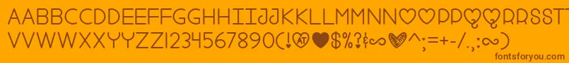 Fool For Love   Font – Brown Fonts on Orange Background