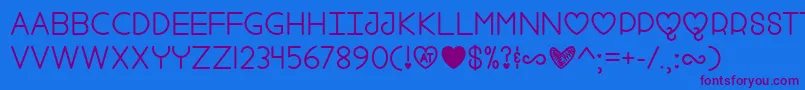 Fool For Love   Font – Purple Fonts on Blue Background