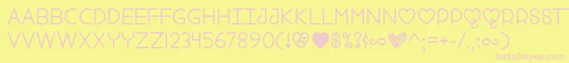 Fool For Love   Font – Pink Fonts on Yellow Background