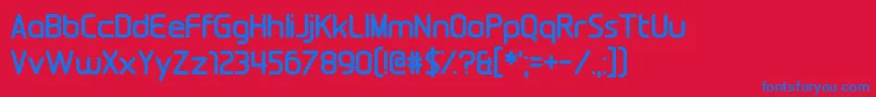 Czcionka Fools Errand – niebieskie czcionki na czerwonym tle