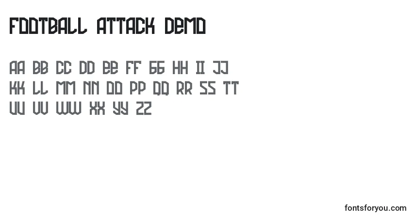 Шрифт Football Attack Demo – алфавит, цифры, специальные символы