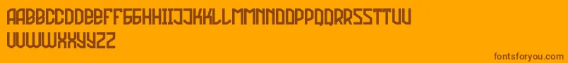 Football Attack Demo-Schriftart – Braune Schriften auf orangefarbenem Hintergrund