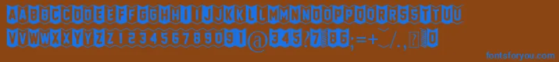 FoOtY ScArF Font – Blue Fonts on Brown Background