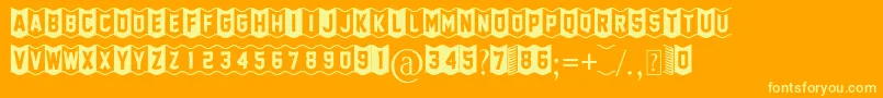 FoOtY ScArF-fontti – keltaiset fontit oranssilla taustalla