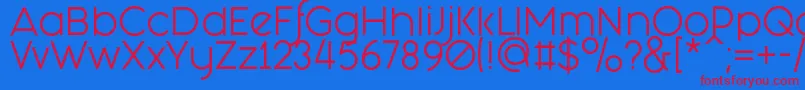 FashionFetishRegular Font – Red Fonts on Blue Background