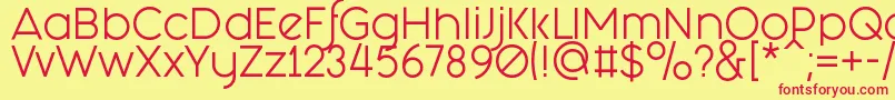 FashionFetishRegular Font – Red Fonts on Yellow Background