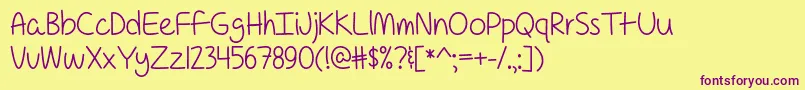 For a Pessimist Im Pretty Optimistic   Font – Purple Fonts on Yellow Background