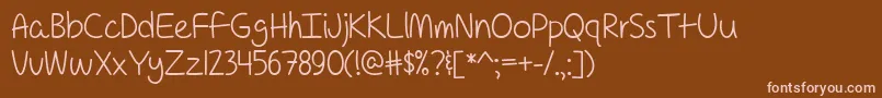 Lisätietoja For a Pessimist Im Pretty Optimistic -fontista For a Pessimist Im Pretty Optimistic -fontti – vaaleanpunaiset fontit ruskealla taustalla