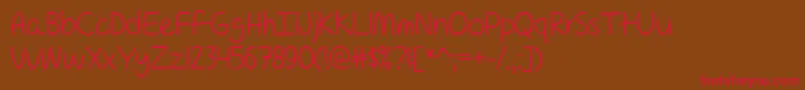 フォントFor a Pessimist Im Pretty Optimistic   – 赤い文字が茶色の背景にあります。