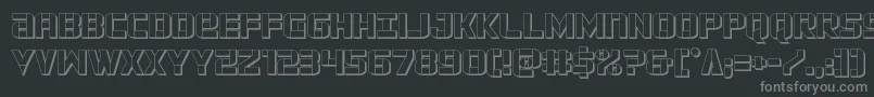forcecommander3d-Schriftart – Graue Schriften auf schwarzem Hintergrund