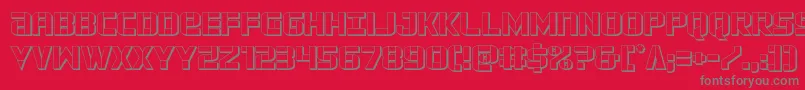 フォントforcecommander3d – 赤い背景に灰色の文字
