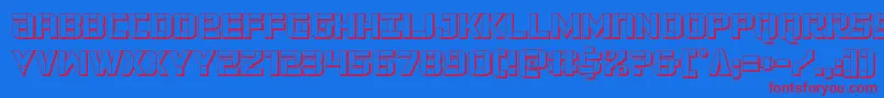 forcecommander3d Font – Red Fonts on Blue Background