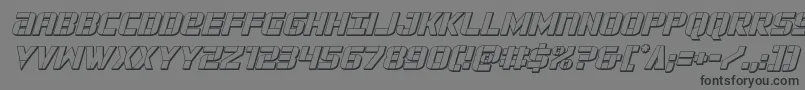 Шрифт forcecommander3dital – чёрные шрифты на сером фоне