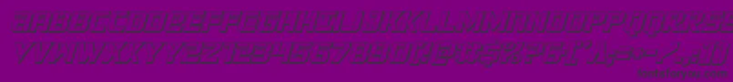 forcecommander3dital-fontti – mustat fontit violetilla taustalla