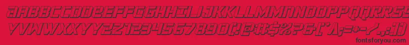 forcecommander3dital Font – Black Fonts on Red Background