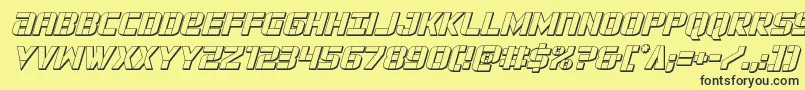 forcecommander3dital Font – Black Fonts on Yellow Background