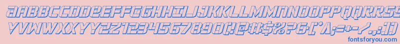forcecommander3dital Font – Blue Fonts on Pink Background