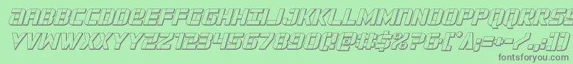 forcecommander3dital Font – Gray Fonts on Green Background