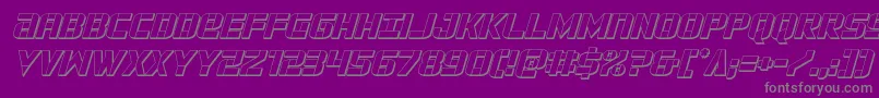 forcecommander3dital Font – Gray Fonts on Purple Background