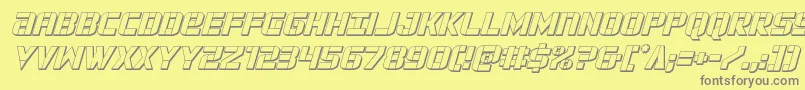 forcecommander3dital Font – Gray Fonts on Yellow Background