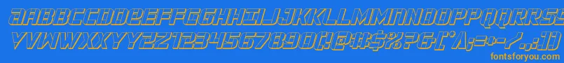 forcecommander3dital Font – Orange Fonts on Blue Background