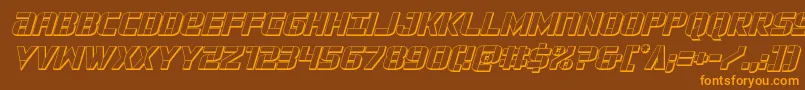 forcecommander3dital Font – Orange Fonts on Brown Background