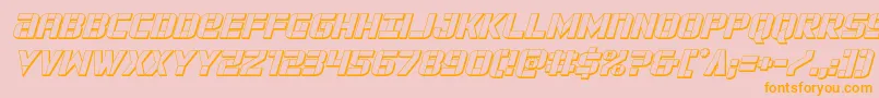 forcecommander3dital Font – Orange Fonts on Pink Background