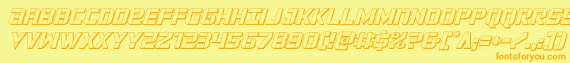 forcecommander3dital Font – Orange Fonts on Yellow Background