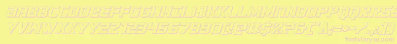 forcecommander3dital Font – Pink Fonts on Yellow Background