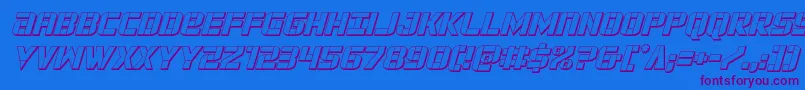 forcecommander3dital Font – Purple Fonts on Blue Background