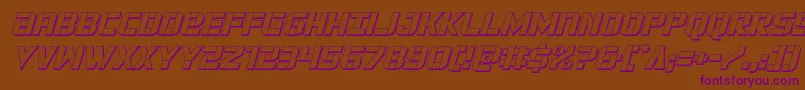 forcecommander3dital Font – Purple Fonts on Brown Background