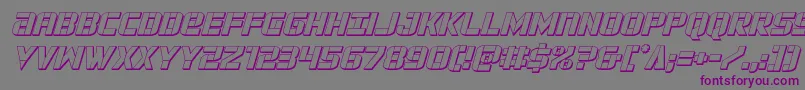 フォントforcecommander3dital – 紫色のフォント、灰色の背景
