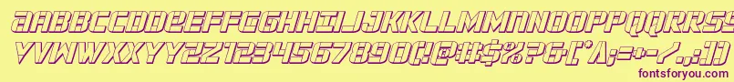 forcecommander3dital Font – Purple Fonts on Yellow Background