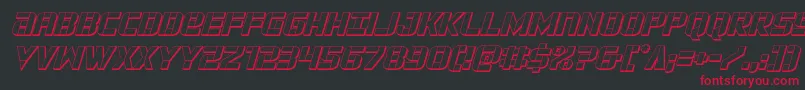 forcecommander3dital Font – Red Fonts on Black Background