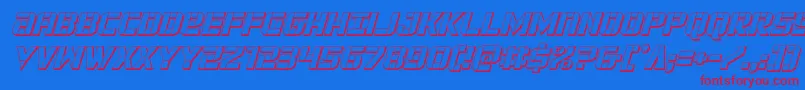 forcecommander3dital Font – Red Fonts on Blue Background